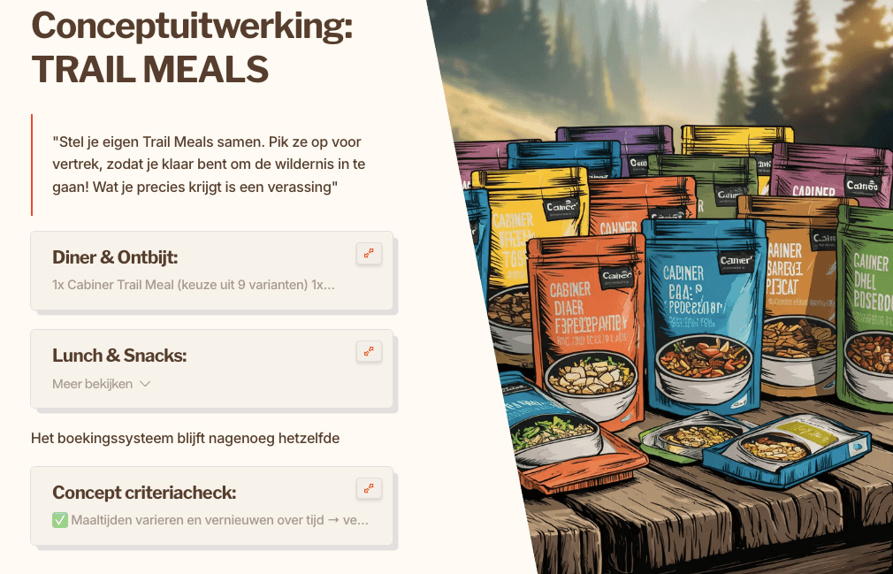 Conceptuitwerking Trail Meals